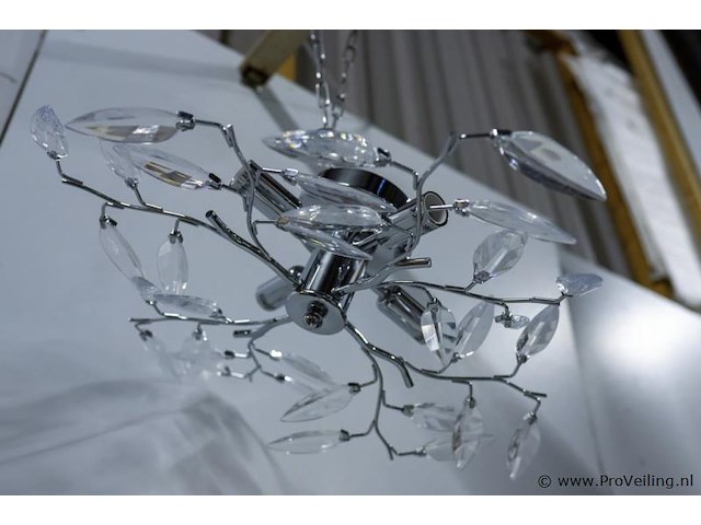 Moderne chromen plafondlamp - afbeelding 2 van  2