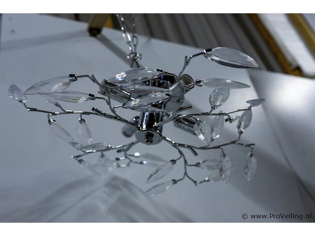 Moderne chromen plafondlamp - afbeelding 1 van  2