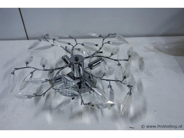 Moderne chromen plafondlamp - afbeelding 2 van  2