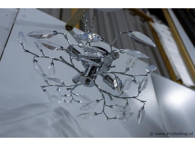 Moderne chromen plafondlamp - afbeelding 1 van  3