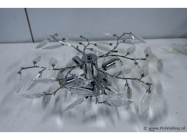Moderne chromen plafondlamp - afbeelding 3 van  3