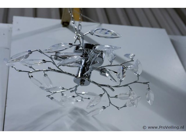 Moderne chromen plafondlamp - afbeelding 1 van  3