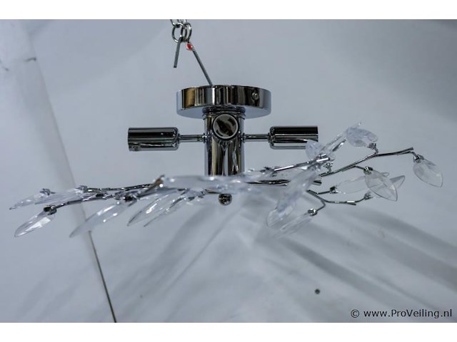 Moderne chromen plafondlamp - afbeelding 2 van  3