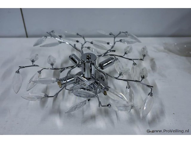Moderne chromen plafondlamp - afbeelding 3 van  3