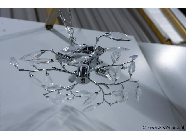 Moderne chromen plafondlamp - afbeelding 1 van  3