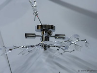 Moderne chromen plafondlamp - afbeelding 2 van  3