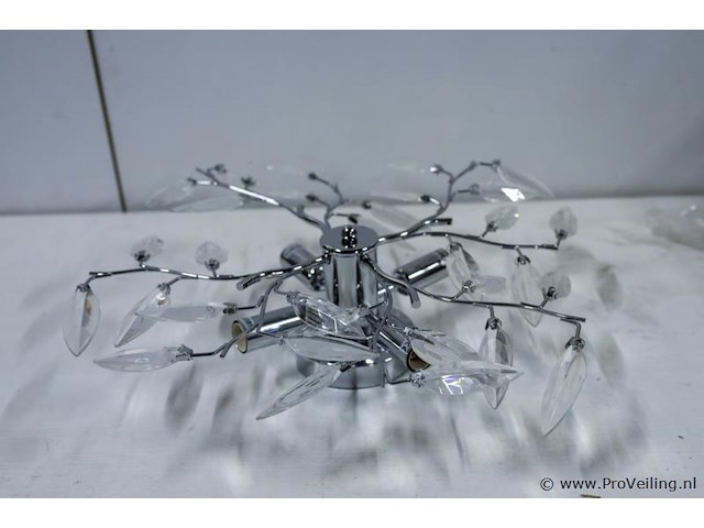 Moderne chromen plafondlamp - afbeelding 3 van  3