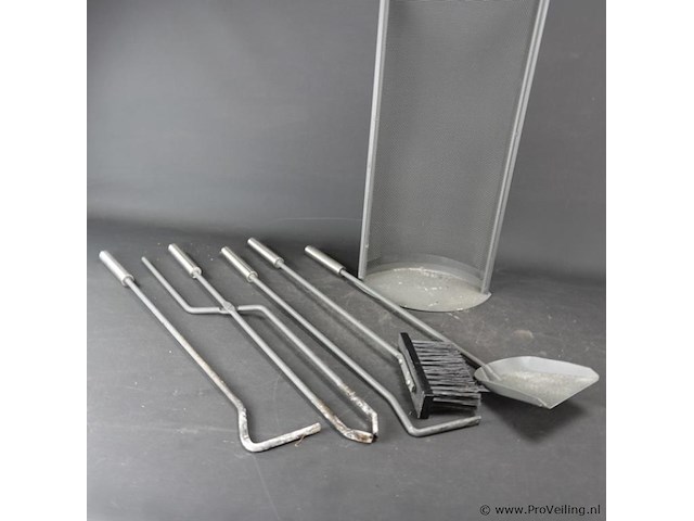 Moderne ijzeren haardset - afbeelding 3 van  4