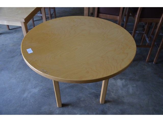 Moderne natuurkleur houten tafel afm. 120x80 , moderne natuurkleur tafel diam. 110 - afbeelding 3 van  8