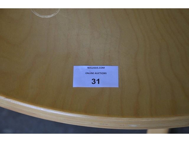 Moderne natuurkleur houten tafel afm. 120x80 , moderne natuurkleur tafel diam. 110 - afbeelding 5 van  8