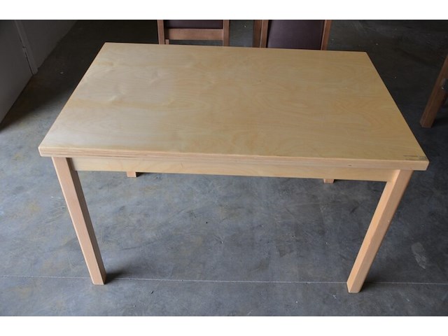 Moderne natuurkleur houten tafel afm. 120x80 , moderne natuurkleur tafel diam. 110 - afbeelding 7 van  8