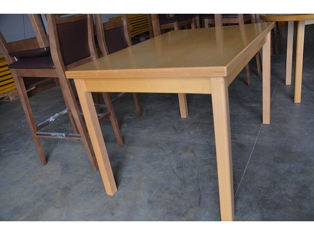 Moderne natuurkleur houten tafel afm. 120x80 , moderne natuurkleur tafel diam. 110 - afbeelding 8 van  8