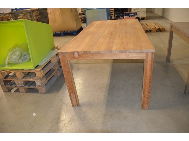 Moderne rechthoekige teak eettafel afm. 210x100, rechthoekige tafel afm. 120x70 - afbeelding 2 van  11