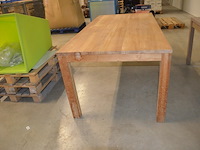 Moderne rechthoekige teak eettafel afm. 210x100, rechthoekige tafel afm. 120x70 - afbeelding 2 van  11