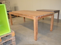 Moderne rechthoekige teak eettafel afm. 210x100, rechthoekige tafel afm. 120x70 - afbeelding 3 van  11