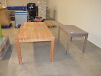 Moderne rechthoekige teak eettafel afm. 210x100, rechthoekige tafel afm. 120x70