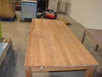 Moderne rechthoekige teak eettafel afm. 210x100, rechthoekige tafel afm. 120x70 - afbeelding 4 van  11