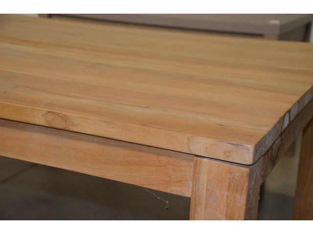 Moderne rechthoekige teak eettafel afm. 210x100, rechthoekige tafel afm. 120x70 - afbeelding 5 van  11