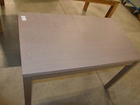 Moderne rechthoekige teak eettafel afm. 210x100, rechthoekige tafel afm. 120x70 - afbeelding 10 van  11