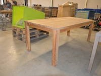 Moderne rechthoekige teak eettafel afm. 210x100, rechthoekige tafel afm. 120x70 - afbeelding 11 van  11