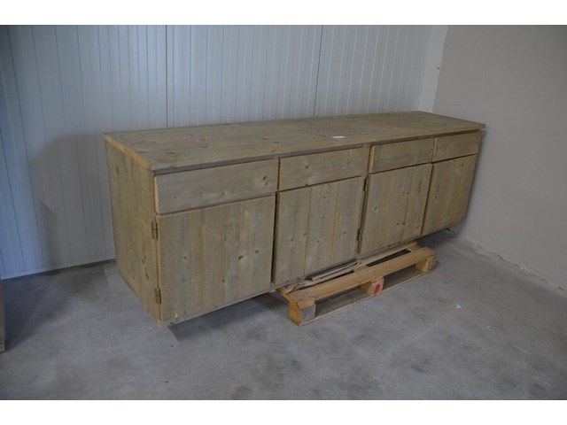 Moderne vol houten dressoir 4 laden 4 deuren afm. 250x60x80 - afbeelding 2 van  8