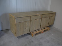 Moderne vol houten dressoir 4 laden 4 deuren afm. 250x60x80 - afbeelding 2 van  8