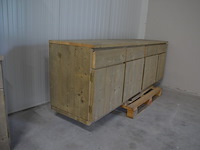Moderne vol houten dressoir 4 laden 4 deuren afm. 250x60x80 - afbeelding 4 van  8