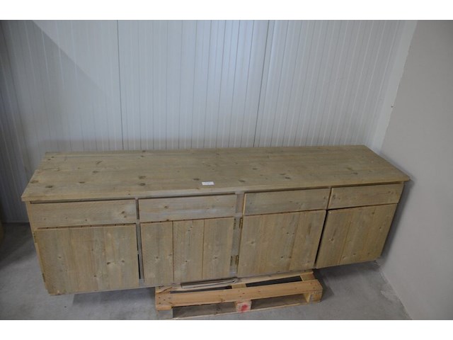 Moderne vol houten dressoir 4 laden 4 deuren afm. 250x60x80 - afbeelding 5 van  8