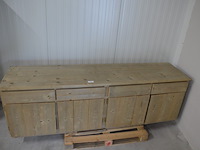 Moderne vol houten dressoir 4 laden 4 deuren afm. 250x60x80 - afbeelding 5 van  8