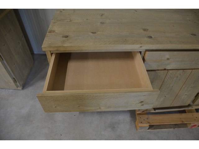 Moderne vol houten dressoir 4 laden 4 deuren afm. 250x60x80 - afbeelding 8 van  8