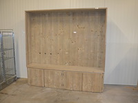 Moderne vol houten kast 4 deuren met opzet afm. 240x37x235