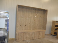 Moderne vol houten kast 4 deuren met opzet afm. 240x37x235 - afbeelding 2 van  7