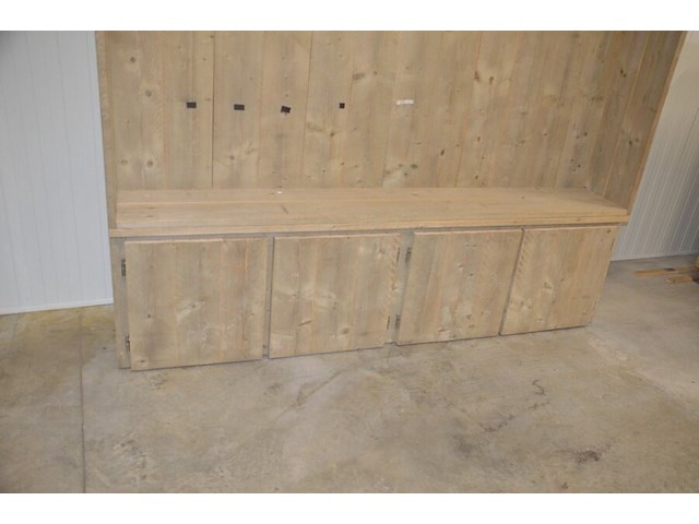 Moderne vol houten kast 4 deuren met opzet afm. 240x37x235 - afbeelding 4 van  7