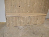 Moderne vol houten kast 4 deuren met opzet afm. 240x37x235 - afbeelding 4 van  7