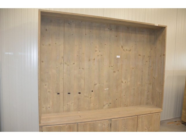 Moderne vol houten kast 4 deuren met opzet afm. 240x37x235 - afbeelding 5 van  7