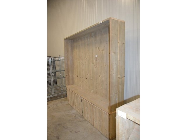 Moderne vol houten kast 4 deuren met opzet afm. 240x37x235 - afbeelding 6 van  7