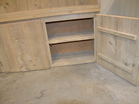 Moderne vol houten kast 4 deuren met opzet afm. 240x37x235 - afbeelding 7 van  7