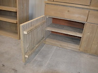 Moderne vol houten vitrinekast 4 deuren 4 laden met opzetvitrine 4 glazen deuren afm. 300x220x50 - afbeelding 10 van  10
