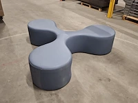 Modulaire zitpoef (3-armig), la cividina, blauw