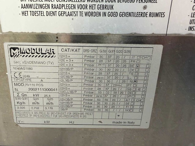 Modular 70-110 pcg 6-delig rvs gasfornuis - afbeelding 7 van  8