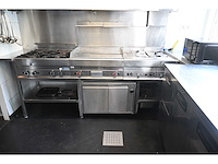 Modular complete rvs kooklijn - spiegelbakplaat - dubbele friteuse fornuis - warmtehoudkast