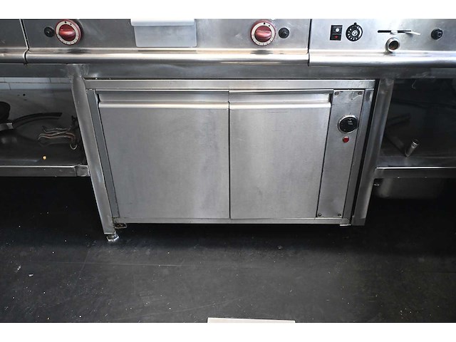 Modular complete rvs kooklijn - spiegelbakplaat - dubbele friteuse fornuis - warmtehoudkast - afbeelding 7 van  10