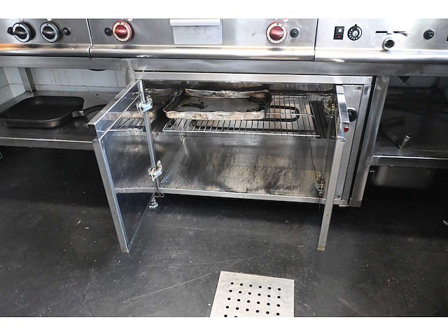 Modular complete rvs kooklijn - spiegelbakplaat - dubbele friteuse fornuis - warmtehoudkast - afbeelding 8 van  10