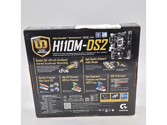 Moederbord, gigabyte, h110m-ds2 intel sata ddr4 - afbeelding 4 van  7
