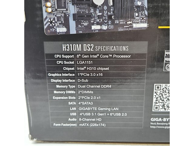 Moederbord, gigabyte, h310m-ds2 intel lga1151 ddr4 - afbeelding 5 van  7