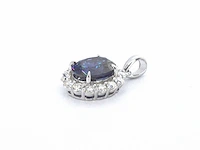 Moissaniet entourage hanger blauwe steen - afbeelding 5 van  7