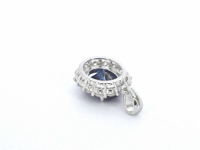 Moissaniet entourage hanger blauwe steen - afbeelding 6 van  7