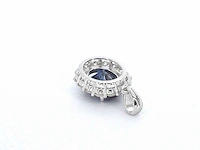 Moissaniet entourage hanger blauwe steen - afbeelding 6 van  7