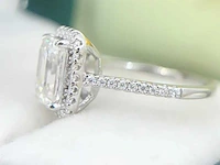 Moissaniet entourage ring emerald - afbeelding 3 van  5