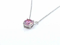 Moissaniet solitair halsketting roze - afbeelding 2 van  11